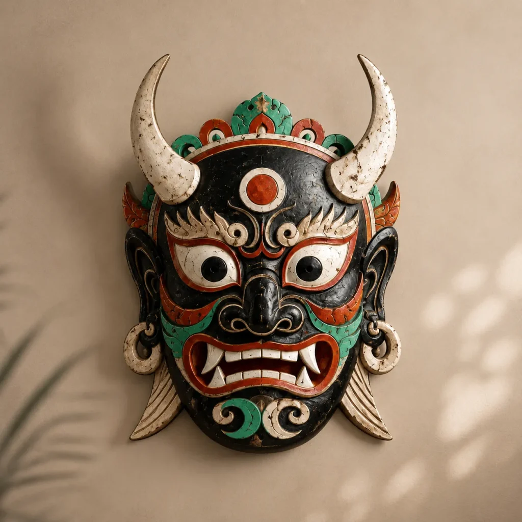 Qiongqi Traditional Nuo Mask Sculpture