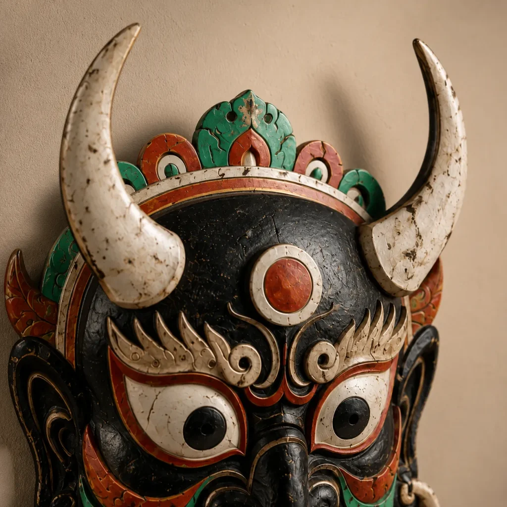 Qiongqi Traditional Nuo Mask Sculpture