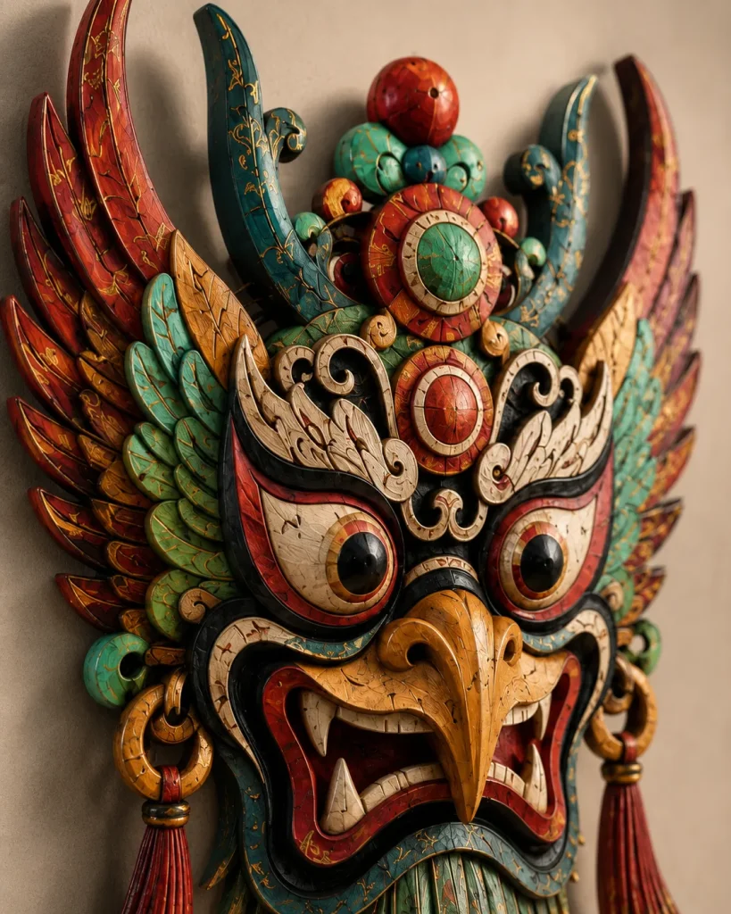 Boqi Divine Bird Nuo Mask Sculpture