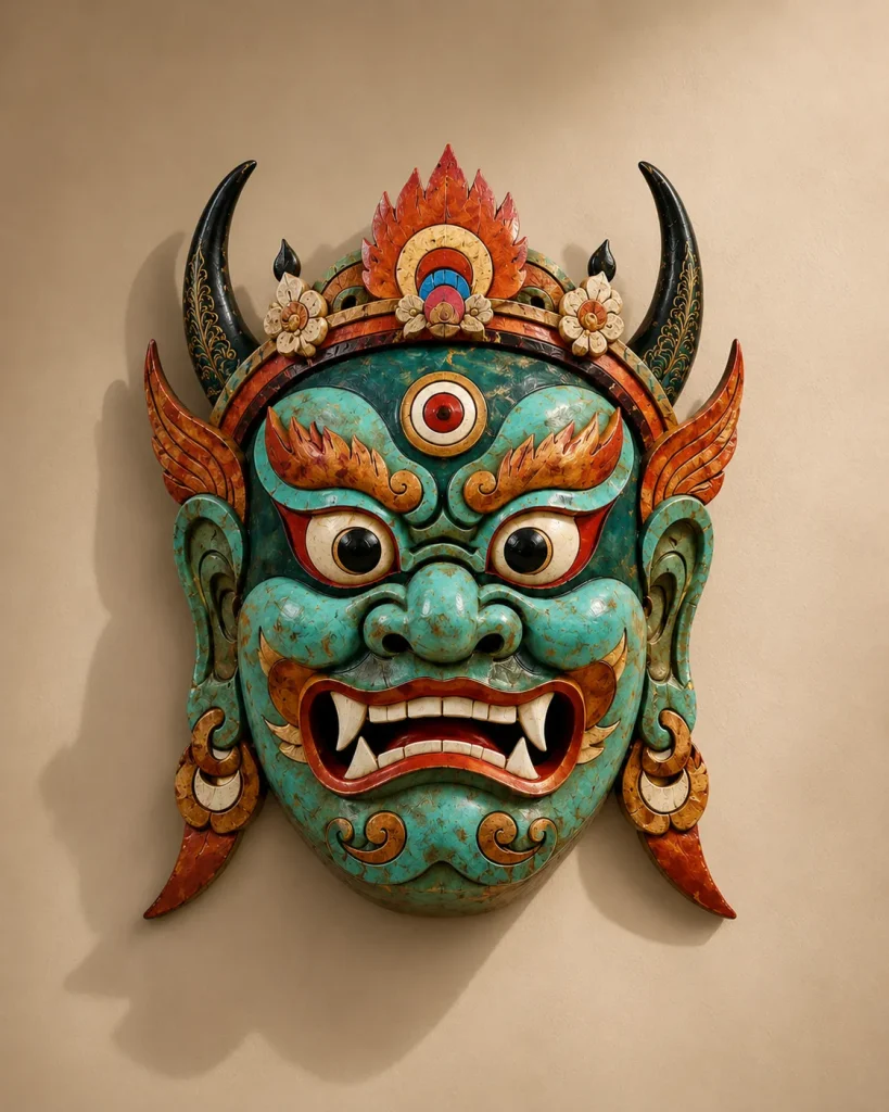 Jiazuo Guardian Nuo Mask Sculpture