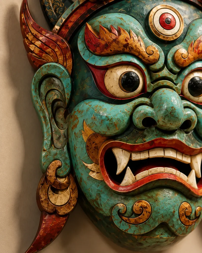 Jiazuo Guardian Nuo Mask Sculpture